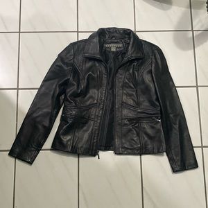 Black leather jacket